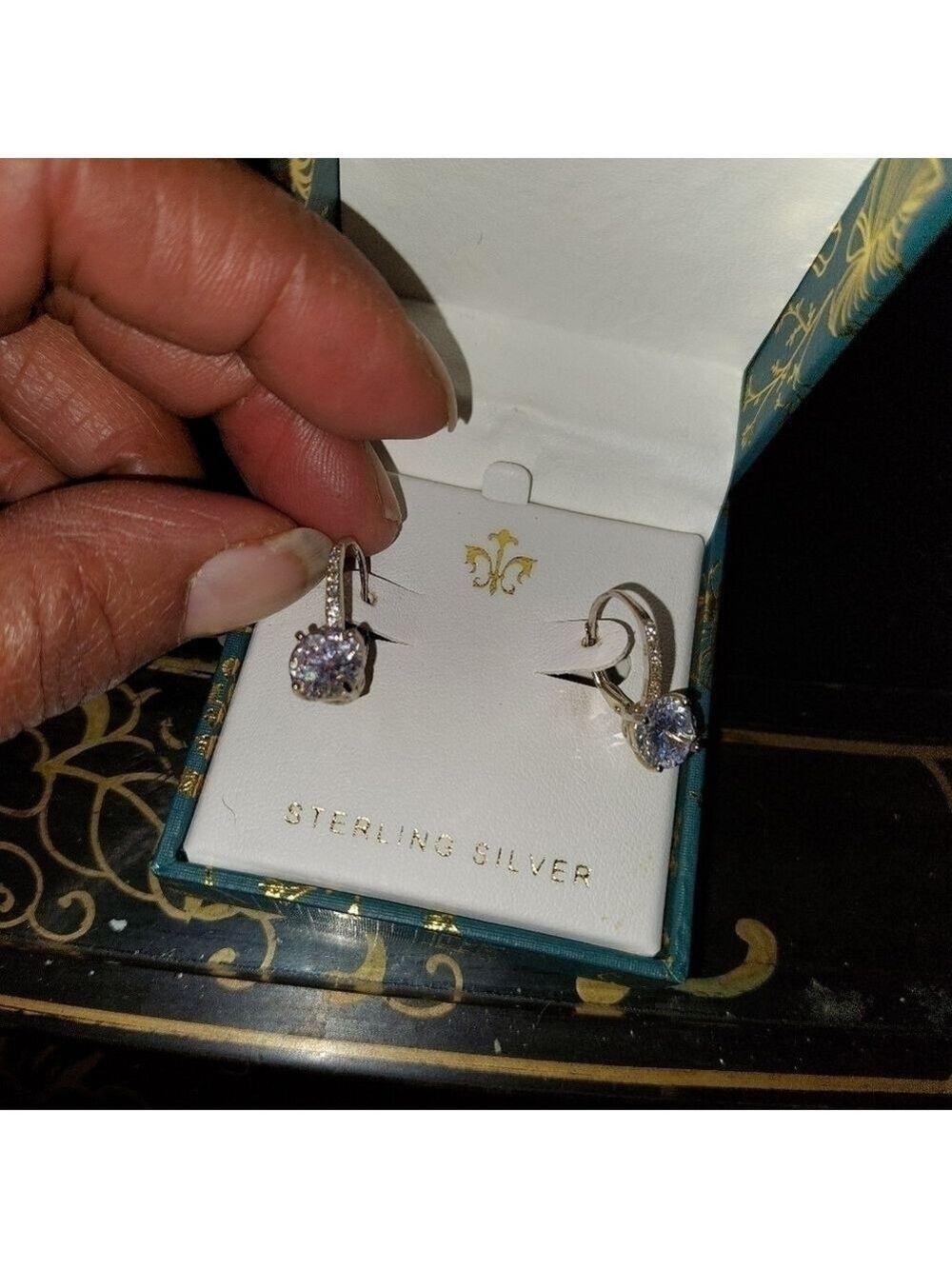 Cubic Zirconia 925 Sterling Silver Earrings